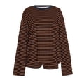 thumbnail image 7 of WAYUTE Womens 2 Piece Outfits Casual Loose Fit Striped Long Sleeve Pullover and Shorts Comfortable Summer Relaxed Outdoor Wear, 7 of 7
