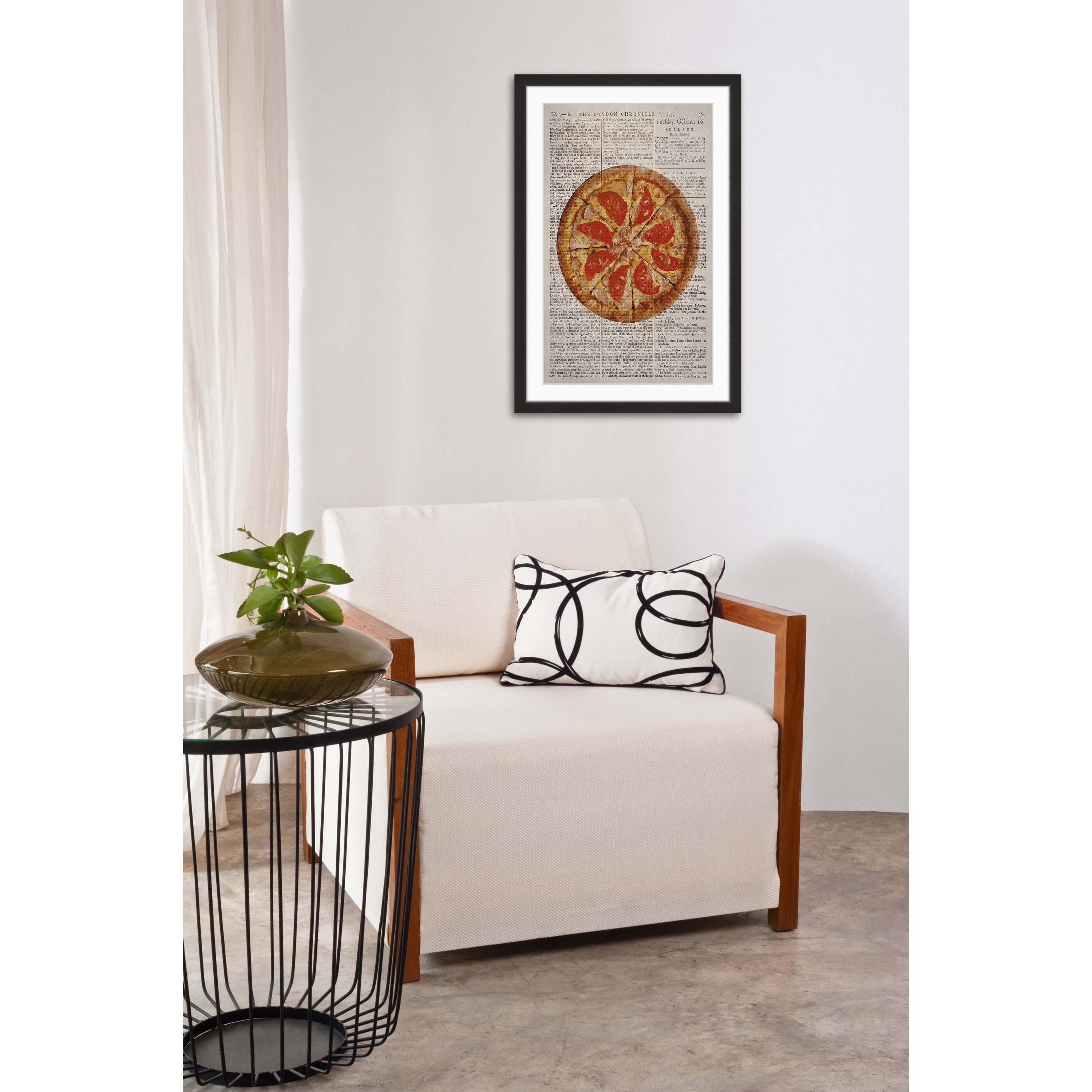 "Salami Pizza" Framed Painting Print