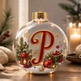 thumbnail image 5 of PLPPYFS Light Up Christmas Ornament, Christmas Holiday Letter Acrylic Ball with Warm LED, Mini Holiday Christmas Tree Hanging Decoration with Letter Scene Lighted for Window Xmas, 5 of 7