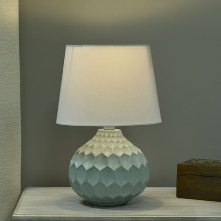 decor therapy bing faceted table lamp with linen shad