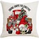 thumbnail image 5 of Juego de 4 fundas de almohada navideñas de 45 x 45 cm, con diseño de árbol de Navidad, nieve, camión y Papá Noel., 5 of 5