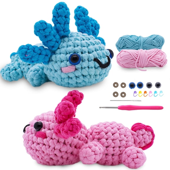 Fountwell Crochet Kits Clearance,Learn to Crochet Kit for Beginners; Step-by-Step Video Tutorials; All Supplies to Make Cute Amigurumi