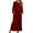 Red, variant on Womens Pajamas Sleepshirts Long Sleeve V-Neck Pocket Side Slit Sleepwear Long Dress Gray XL
