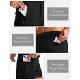 thumbnail image 3 of Pantalones cortos cargo de senderismo Pudolla para hombre, ligeros, negros, talla L, 3 of 6