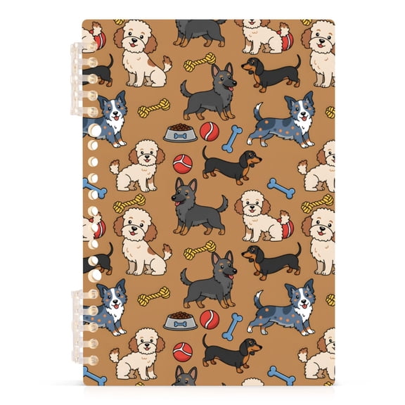 Dog Bone Dog Food Pattern A5 Notebook Refillable 60 Sheets Detachable Ring Binder PP Cover Journal