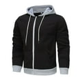 thumbnail image 3 of Sweatshirt for Men,Color Block Hoodie Autumn Winter Pullover Thread Drawstring Casual Comfortable for Daily,Hoodies for Men,03 Light Gray,2XL, 3 of 4