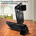 thumbnail image 6 of ELEHOLD Magnetic Case for iPhone 16 Pro, Military Grade Shockproof Rugged Case Built-in Metal Camera Cover with Stand,Black, 6 of 6