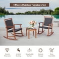 thumbnail image 4 of Gymax Ensemble Bistro de Conversation Extérieur 3 Pcs pour Patio avec Chaise Berçante et Table, 4 of 10