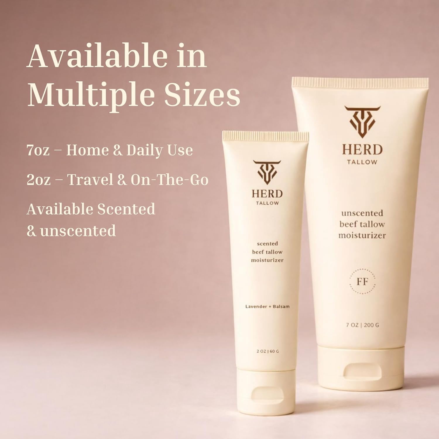 Herd Tallow Beef Tallow Moisturizer 7oz Lavender + Balsam – Grass-Fed Tallow Face & Body Cream with Manuka Honey, Oat & Hyaluronic Acid – Calming, Hydrating Balm for Dry, Sensitive Skin
