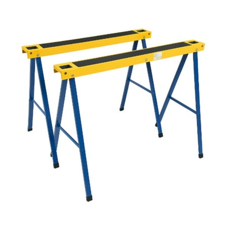 Voyager Tools 2 Pack Heavy Duty Saw Horse 275 Lbs Capacity Steel Folding Legs Sawhorse Stand