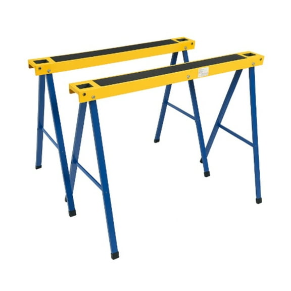 Voyager Tools 2 Pack Heavy Duty Saw Horse 275 Lbs Capacity Steel Folding Legs Sawhorse Stand