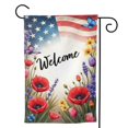thumbnail image 5 of Welcome Spring Garden Flag Patriotic Flowers Butterflies & American Flag Double Sided 12x18 Inch Outdoor Yard Decor Home Gifts for Men Women Birthday Gifts Memorial Day, 5 of 6