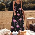thumbnail image 2 of Flamingo Pattern Sleeveless Dress Women's Luxury Party Dress Birthday Dresses for Women, 2 of 7