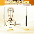 thumbnail image 2 of Uxcell Swivel Clasps Hook, ID Detachable Snap Hook with Screwdriver Light Gold 5/8 Inch, 2 of 7