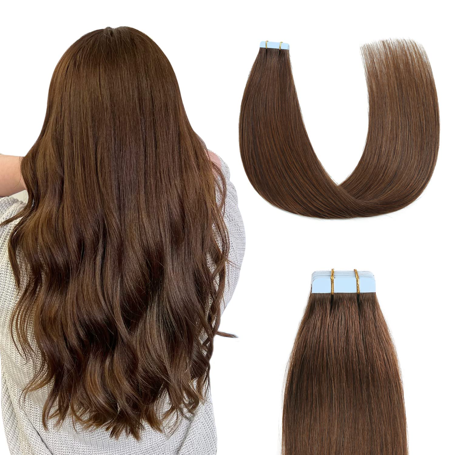 Sunya Tape in Hair Extensions Human Hair 20 inches Silky 