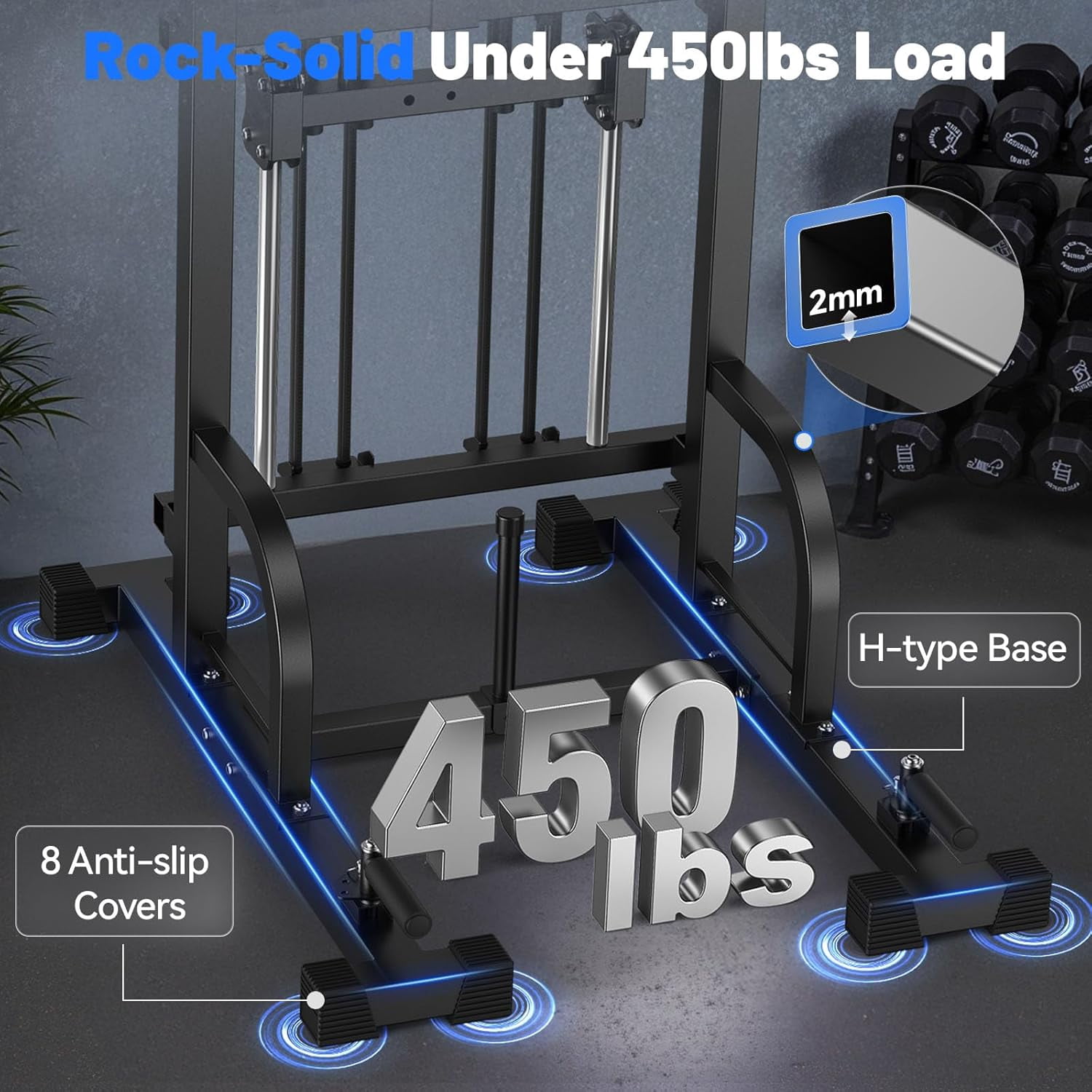 Fed Fitness Sportsroyals Power Tower Pull Up Bar Station, 450LBS Stable Pull Up Dip Station for Home Gym