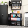 thumbnail image 2 of SOLAURA Metal Storage Cabinet, 42" Locking Steel Office Cabinet with Doors and Adjustable Shelves, Lockable File Cabinets for Home Office, Classroom, Kitchen(Black), 2 of 7
