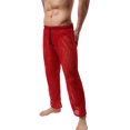 thumbnail image 5 of Cenuakty Men's Mesh Fishnet Pants Solid Color See Through Stretchy Muscle Trousers Drawstring Stretchy Sleep Lounge Bottoms, 5 of 8