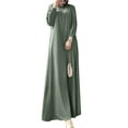 thumbnail image 6 of ZANZEA Women Full Sleeved Loose Casual Maxi Dress Kaftan Muslim Dresses, 6 of 11