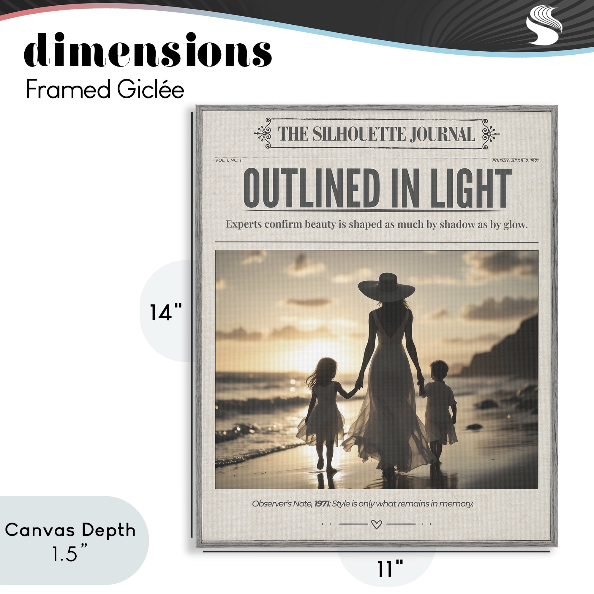 Stupell Industries Outlined In Light Newspaper Gray Framed Giclee Art, design by A Barefoot Stylist