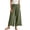 Army Green——Fall Savings, variant on Womens Wide Leg Beach Pants Elastic Waist Palazzo Pants Casual Folwy Pockets Trousers for Fall Holiday Khaki M