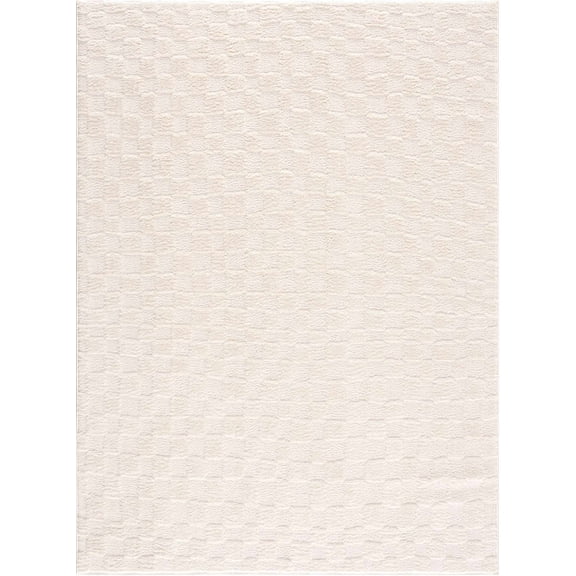 BoutiqueRugs Keesa Farmhouse Area Rug - Off White - 5'3" x 7'