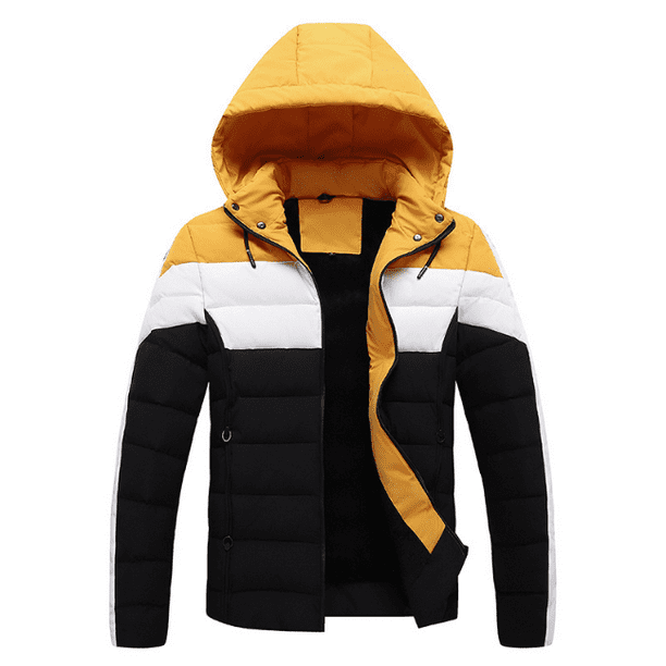 Chaqueta de algodón acolchado casual de invierno con cuello con capucha para hombre Pompotops oipoqjl20884