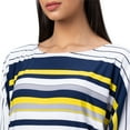 thumbnail image 5 of Globus Women White Striped Boat Neck Longline Top, 5 of 6