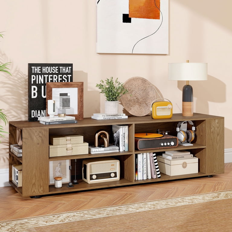 Costway 59'' Wood TV Stand, Console Storage Entertainment Center