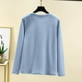 thumbnail image 5 of aidice Winter Tops for Women Casual Long Sleeve Round Neck Comfy Fitting Warm Underwear Blouses Tops, 5 of 6