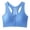 Sky Blue, variant on Women's Zip Front Sports Bra Wireless Post-Surgery Bras Racerback Full Coverage Breathable Gym Workout Running Yoga Bras Light Blue L