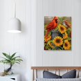 thumbnail image 4 of Shadudu Autumn Cardinals Sunflowers Canvas Decorative Print Painting 16 x 20 in/12 x 16 for Living Room Bedroom Home Office Wall Decor by Artist Buanfen Yu 12x16 in, 4 of 5