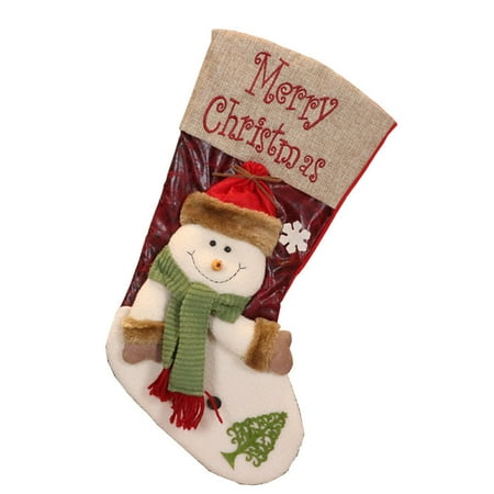 

FRCOLOR Christmas Hanging Pendant Christmas Socks Storage Bag for Decoration Use (Snow Man Design Socks)