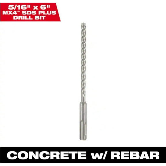 MILWAUKEE (48-20-8341) 5/16" x 6" 4-Cutter SDS-PLUS Carbide Drill Bit