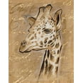 thumbnail image 2 of Barrett, Chad 20x24 Black Ornate Wood Framed with Double Matting Museum Art Print Titled - Safari Giraffe, 2 of 4