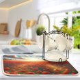 thumbnail image 5 of Red Poppies Dish Drying Mat Dish Drainer Rack Mats Water Absorbent Non-Slip Easy Clean Heat Resistant for Kitchen Counter, 5 of 8