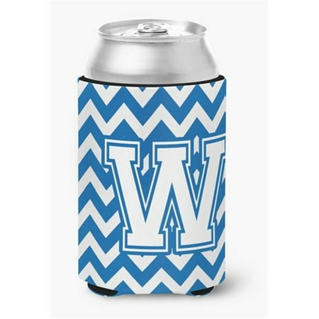 

Letter W Chevron Blue & White Can or Bottle Hugger 0.25 x 4 x 5.5 in.