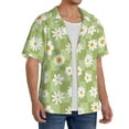 thumbnail image 4 of Xecao offers the Daisies Flowers for Men's Casual Short-sleeved Shirt, a button-up collared shirt with a pocket, perfect for beach vacations and yacht travel in the XX-Large size., 4 of 7