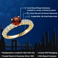 thumbnail image 2 of Gem Stone King 14K Yellow Gold Red Garnet and Lab Grown Diamond Engagement Ring for Women | 1.20 Cttw | Round 5MM | Gemstone January Birthstone | Size 5, 2 of 6