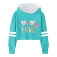 thumbnail image 1 of MIASHUI Girls Sweatshirt Children Long Sleeve Letters Short Hoodie Hoodie Top,Sky Blue,3-4 Years, 1 of 4