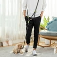 thumbnail image 4 of Laisse pour Chien Mains Libres Bandoulière – Laisse de Course Réfléchissante Robuste pour la Randonnée, l'Entraînement et les Activités Extérieures – Ceinture Ajustable Sécurisée pour Marche Mains Libres (Noir), 4 of 6