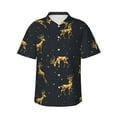 thumbnail image 2 of Goofa Christmas Deers Hawaiian Shirt for Men, Unisex Summer Beach Casual Short Sleeve Button Down Shirts,Aloha Tropical Floral print shirt-Small, 2 of 9