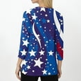 thumbnail image 5 of SAATLERI American Flag Graphic Shirts for Women Loose 3/4 Length Sleeves 4th Of July Tops Funny Independence Day Red White Blue Print Button V Neck Tunic Tops Vacation Clothes, 5 of 5