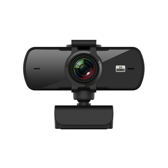 2K Drive-free Built-in Microphone 360 Degrees Rotatable Lens Computer Web Camera - Black