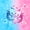 Blue Pink, variant on Manfei Kawaii Axolotl Queen Comforter Set,Beach Surfing Wave Comforter Sets Queen For Girls,Pink Blue,Colorful Stars Reversible,3-Piece,1 Comforter and 2 Pillowcases