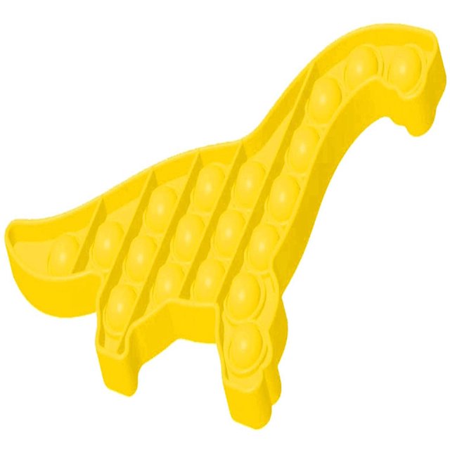 Jouet Sensoriel à Bulles en Forme de Dinosaur Duck Butterfly, Jouet Sensoriel à Bulles en Silicone, Jouet à Bulles à Pousser, Jouet à Bulles Extrusion (Dinosaur Jaune, 1 Pce)