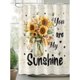 thumbnail image 2 of Shower Curtain Sunflower Vase Shower Curtains for Bathroom, Waterproof Polyester Shower Curtain Set with Hooks, Extra Long 72" x 78" My Sunshine Bee Vintage, 2 of 6