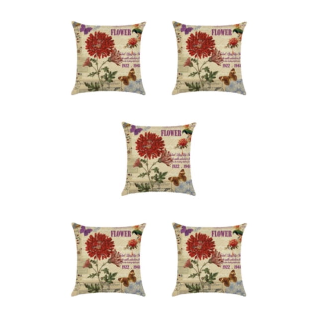 Maytalsory Easy To Change Flowers Pillowcase Addition To Home Decor Polyester Decorative Pillow Cushion Covers Soft Durable kztym001-3 5Set