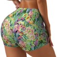 thumbnail image 2 of Vsdgher Watercolor Blooming Cactus print Workout Shorts for Women Seamless Soft Smooth Gym Yoga Scrunch Active Exercise Fitness Shorts, 2 of 8