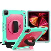 SOATUTO for iPad Air 6 5 4 10.9 2024 2022 2020 iPad Pro 11 Case 2022 with Handle 360° Kickstand Protective Armmor Case for iPad Pro 11 inch, iPad Air 6th  5th 4th Gen 10.9 Green Pink